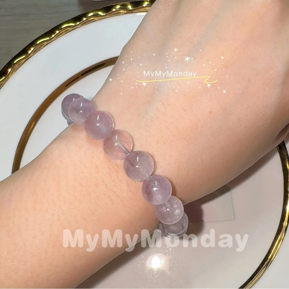 Purple Rabbit Hair Rutilated Quartz Bracelet 9mm